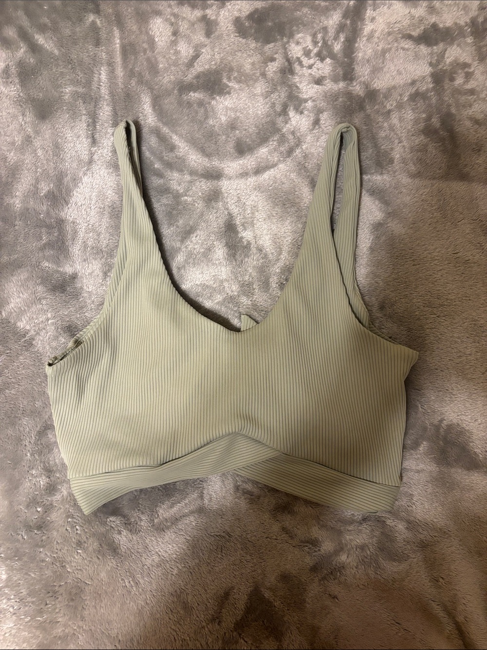 Love Tree Ribbed Scoop Bralette in Sage Green